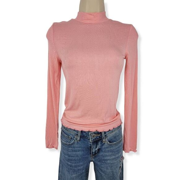 Hippie Rose Cotton Candy Mock collar ribknit XS Junior - Picture 1 of 2